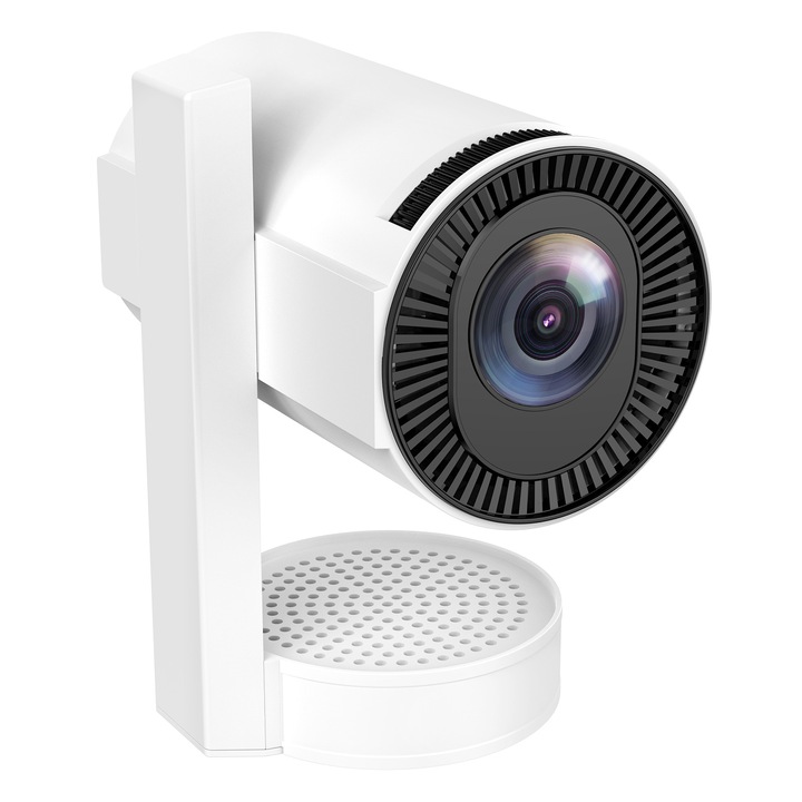 Proiector, difuzor autonom, inalta definitie, WiFi/Bluetooth, 180 lumeni ANSI, compact si portabil, alb