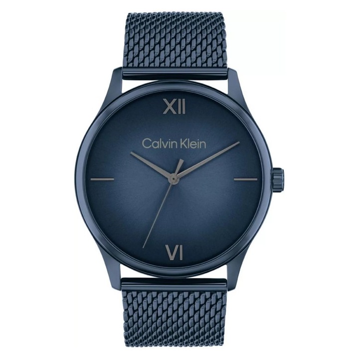 Ceas barbatesc Calvin Klein 25200451 ASCEND, bratara din inox, carcasa albastra, 43x10mm, cadran albastru, rezistent la apa 30m