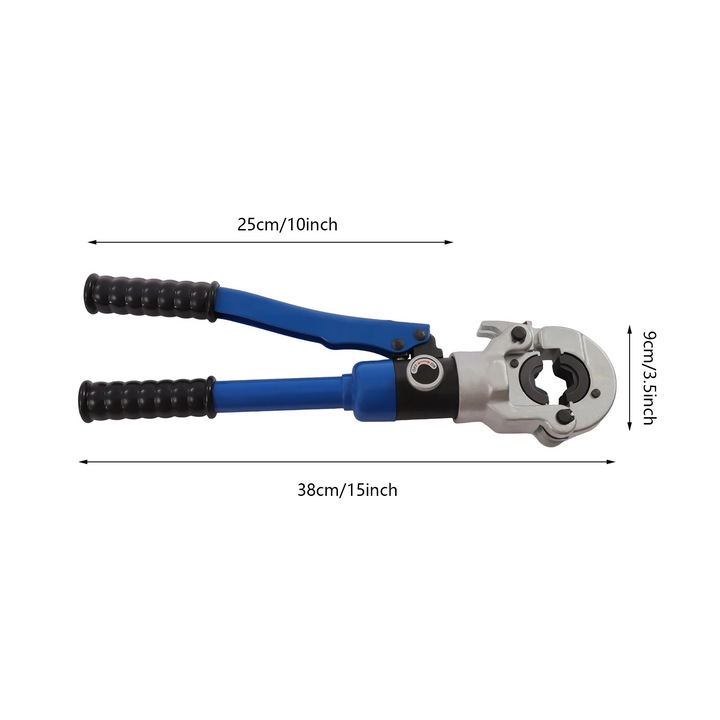 Hidraulikus présfogó, 10T maximális erő, 3 matricaméret, 38x9cm