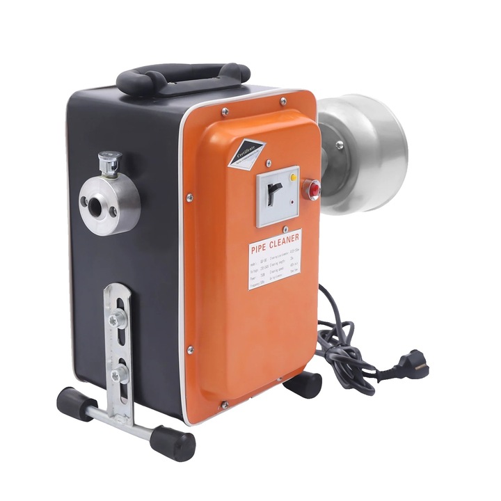 Masina de curatat tevi, performanta puternica, gama de diametre versatila, portocalie, set complet