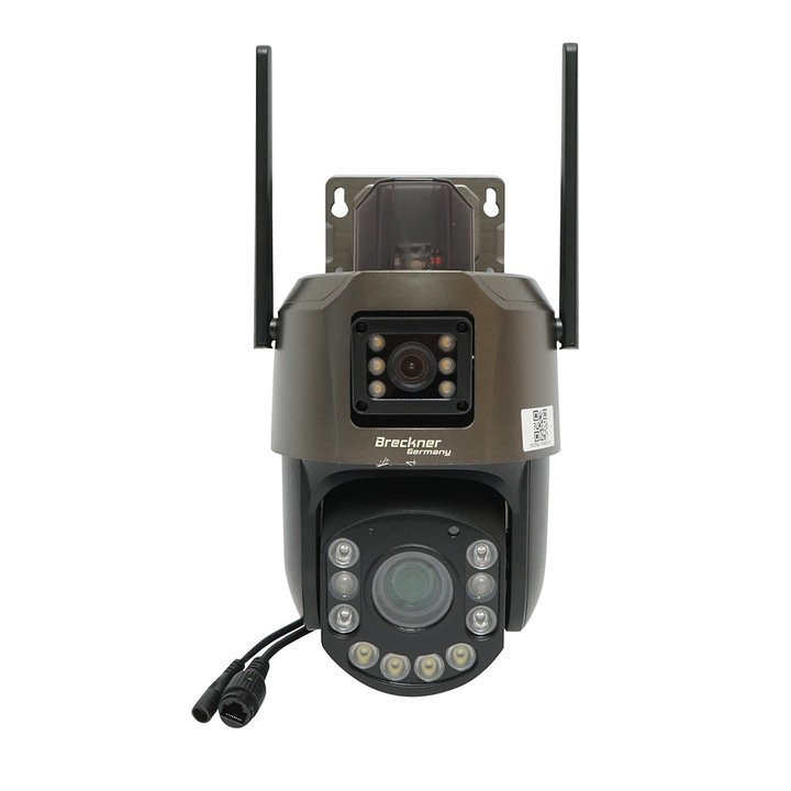 Camera de supraveghere lentila duala 6MP, WIFI P2P, rotativa 360 PTZ cu senzor de miscare, sirena, detectie umana si aplicatie iCSee