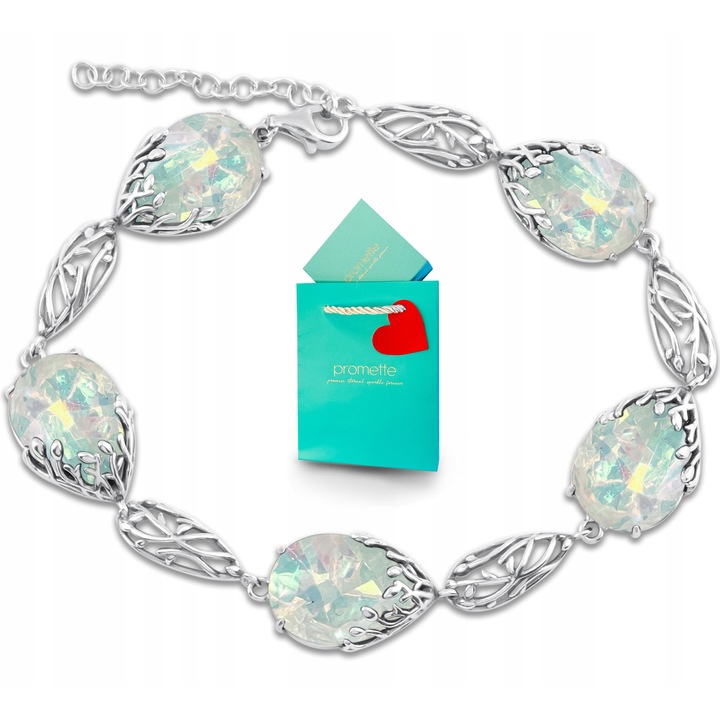 Bratara din argint 925 cu opal sintetic, 18x3cm, Promette