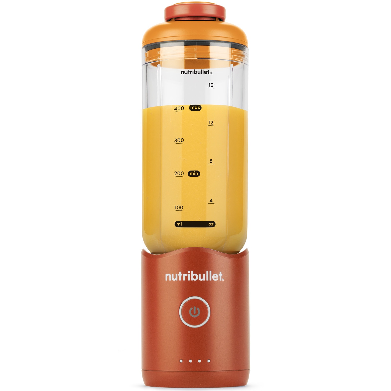 Blender portabil Nutribullet® Flex NBP013OR, capacitate 590 ml, baza motor detasabila, 15 utilizari per incarcare, USB-C, portocaliu