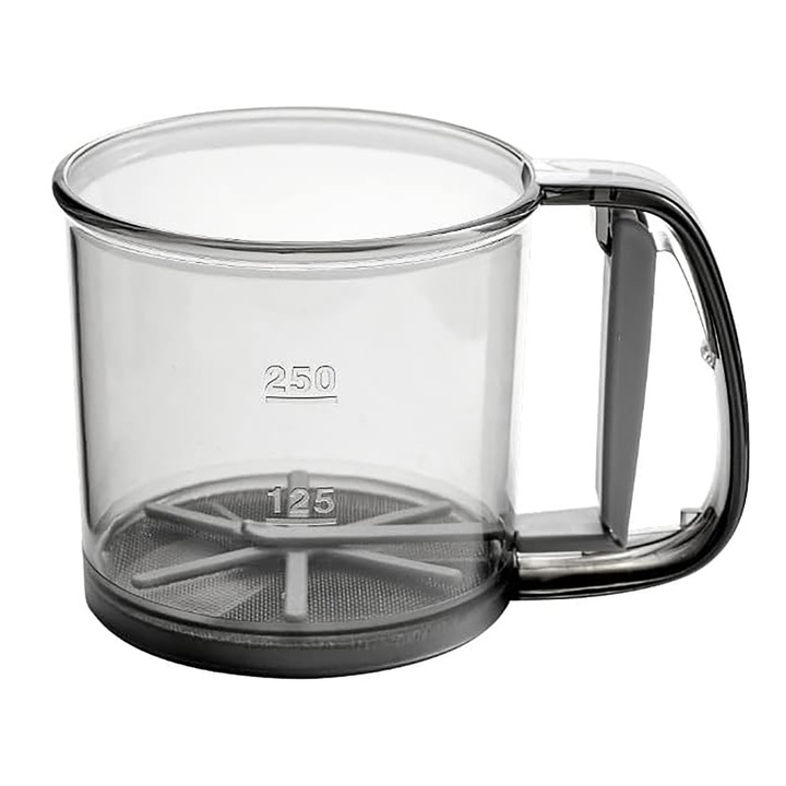 Сито за брашно, голям капацитет, черно, 10x10.5 см