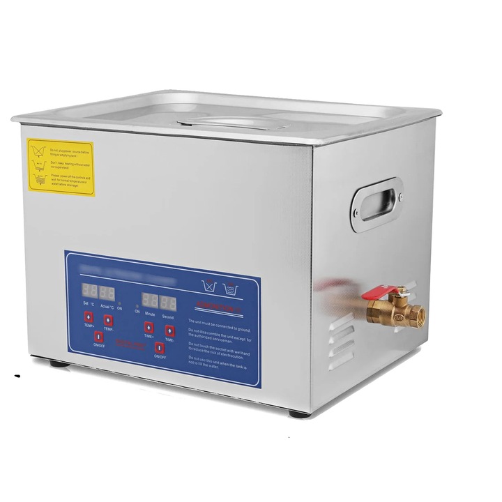 Aparat de curatare ultrasonic, 600W, 15L, din inox, 40kHz, 50x30x20cm