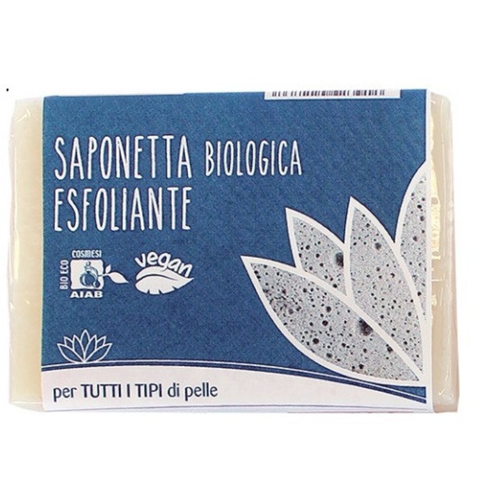 Sapun solid exfoliant bio, pentru toate tipurile de piele, vegan, Fior di Loto 100g