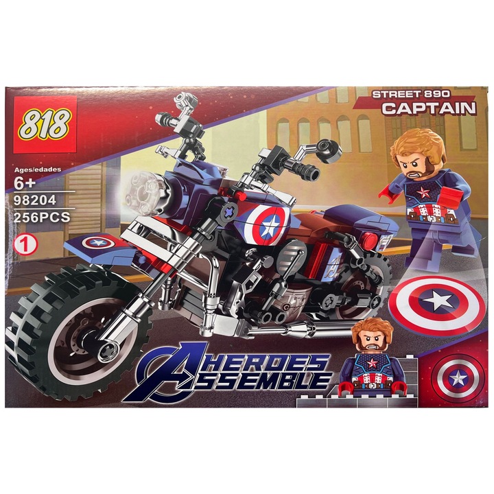 Bosszúállók építőkészlet, Amerika Kapitány motorja, 256 darabos