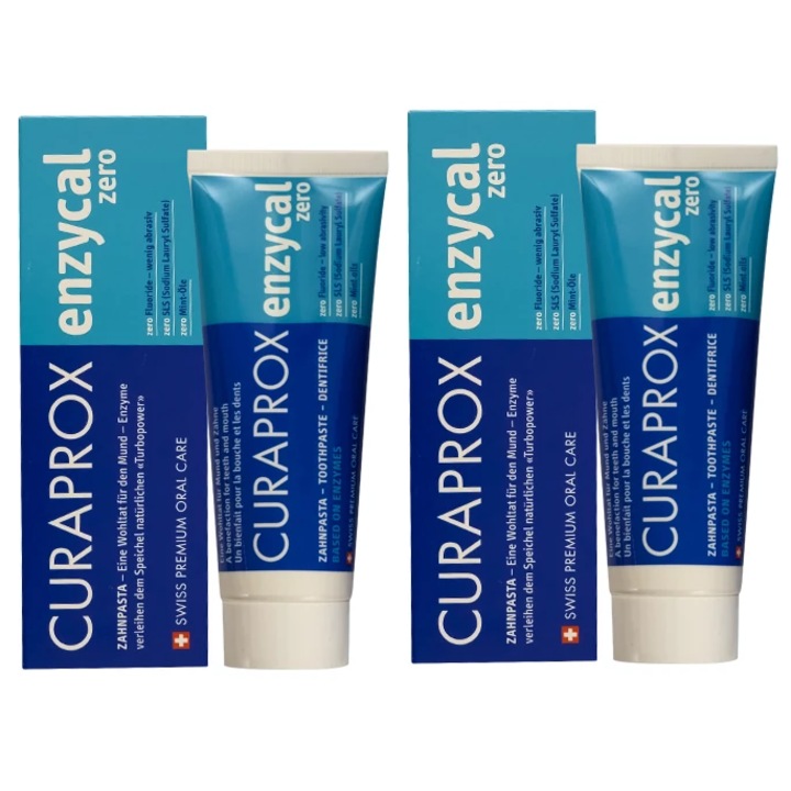 2x Curaprox Enzycal Zero fogkrém szett 75ml