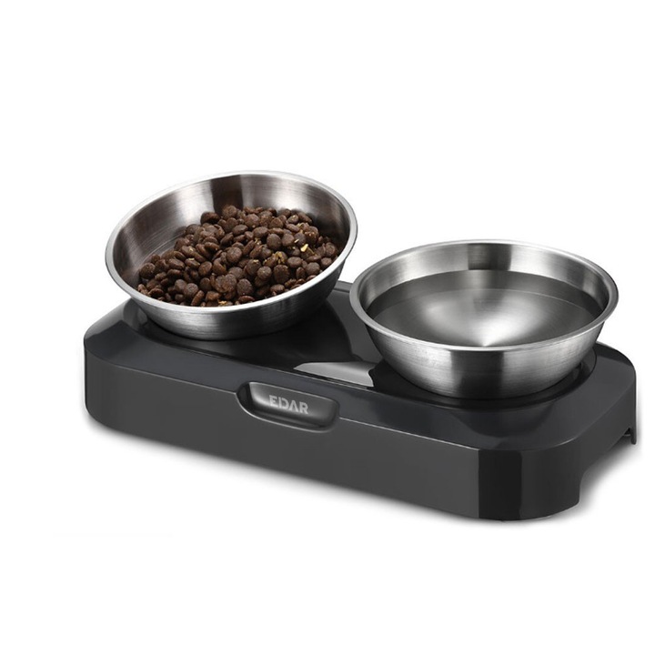 Set Boluri Inaltate EDAR cu Suport, Antiderapant, Inox, Gri/Argintiu ...