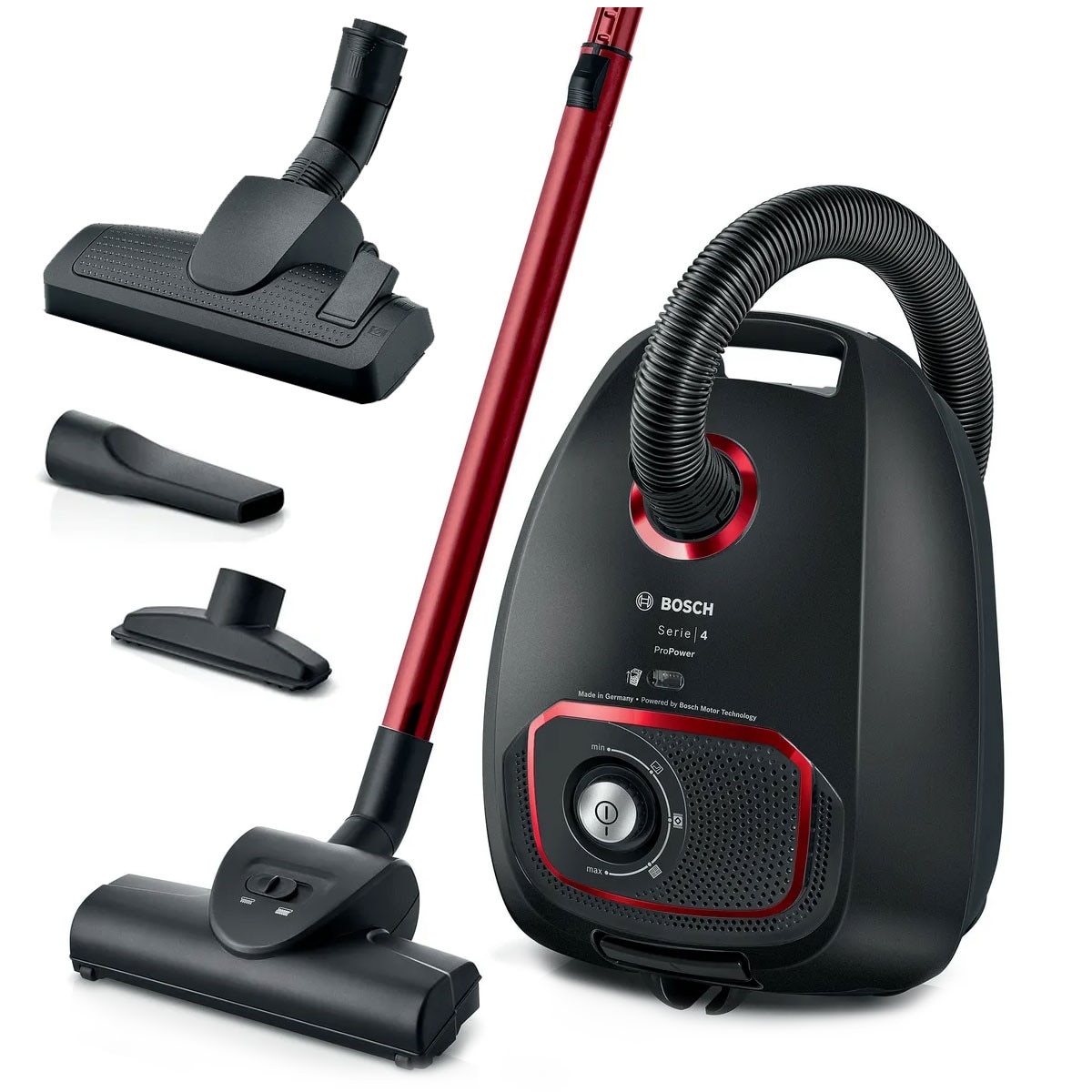 Aspirator Bosch Serie 4 ProPower, 850 W, filtru HEPA, negru