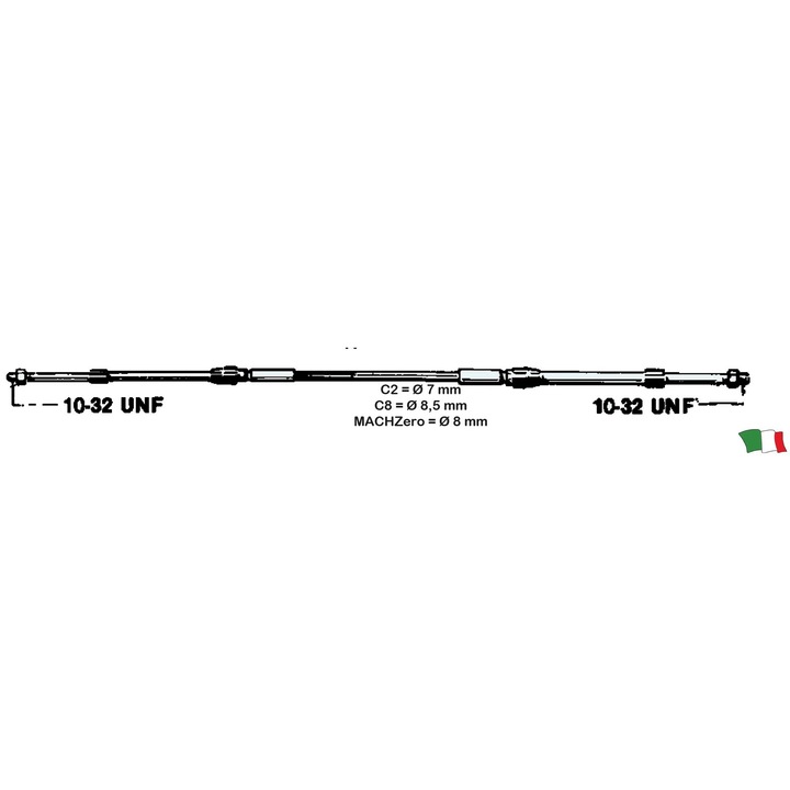 Cabluri Control Motor C8 Ultraflex pentru Yamaha, Suzuki, Honda, Tohatsu, Volvo Penta, 14ft - 427cm