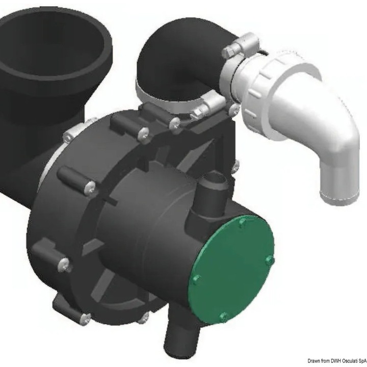 Тънка резервна помпа за тоалетна 12/24V, съвместима с модели 50.214.12 (12V) и 50.214.24 (24V)