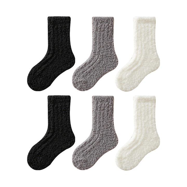 Sosete de iarna pentru adolescenti, 3 perechi, marimea XXL (62-72 EU), multicolor
