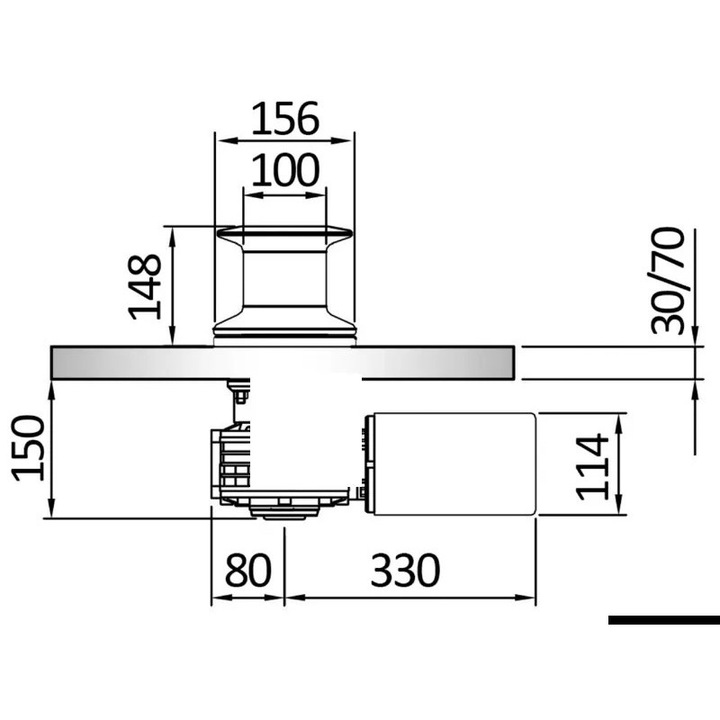 Cabestan Vinci Italwinch Heron 24V, 1700W, Corp din Otel Inoxidabil, pentru Barci Pana la 18 Metri
