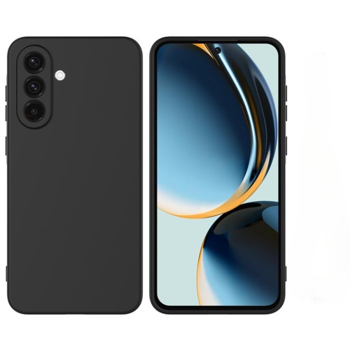 Samsung Galaxy A17 tok, prémium bársonyos szilikon, kameravédelem, mikroszálas belső, fekete