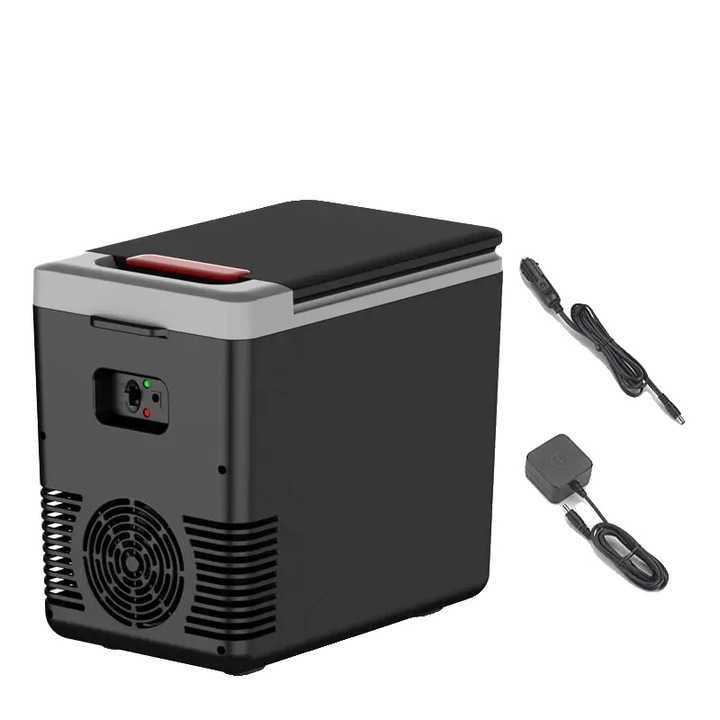 Хладилник за кола, преносим дизайн, двойно охлаждане и отопление, 6-10L, 12V/220V, 45W