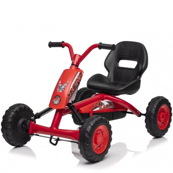 Kart cu pedale pentru copii, Kinderauto Gokart KD001, culoare rosie