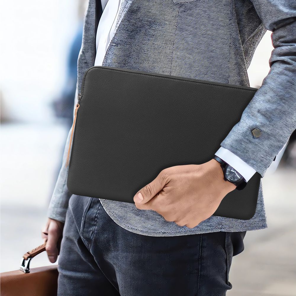 Husa Tech-Protect Fleece compatibila cu laptop 13/14 inch, Black