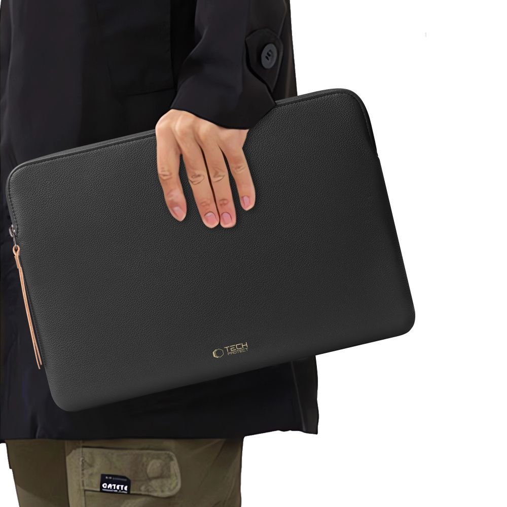 Husa Tech-Protect Fleece compatibila cu laptop 13/14 inch, Black