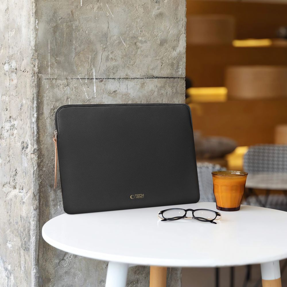 Husa Tech-Protect Fleece compatibila cu laptop 13/14 inch, Black