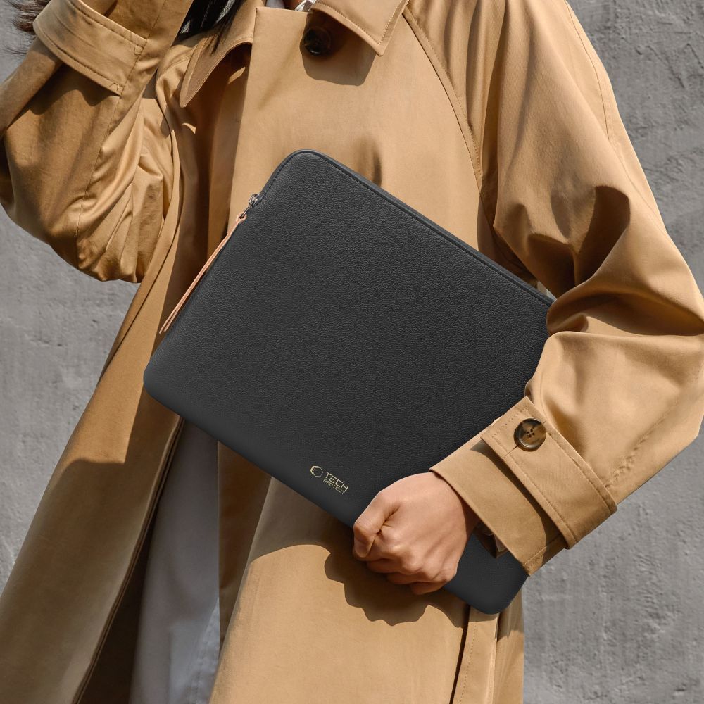 Husa Tech-Protect Fleece compatibila cu laptop 13/14 inch, Black