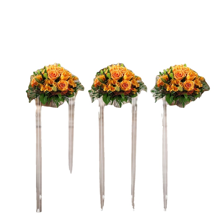Suporturi pentru flori din acril, set de 10, 25x25x80cm, capacitate de incarcare 8kg, transparent