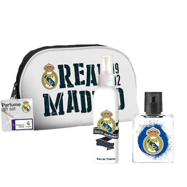 Set parfum Real Madrid, Air-Val, apa de toaleta 50 ml, spray corp 100 ml