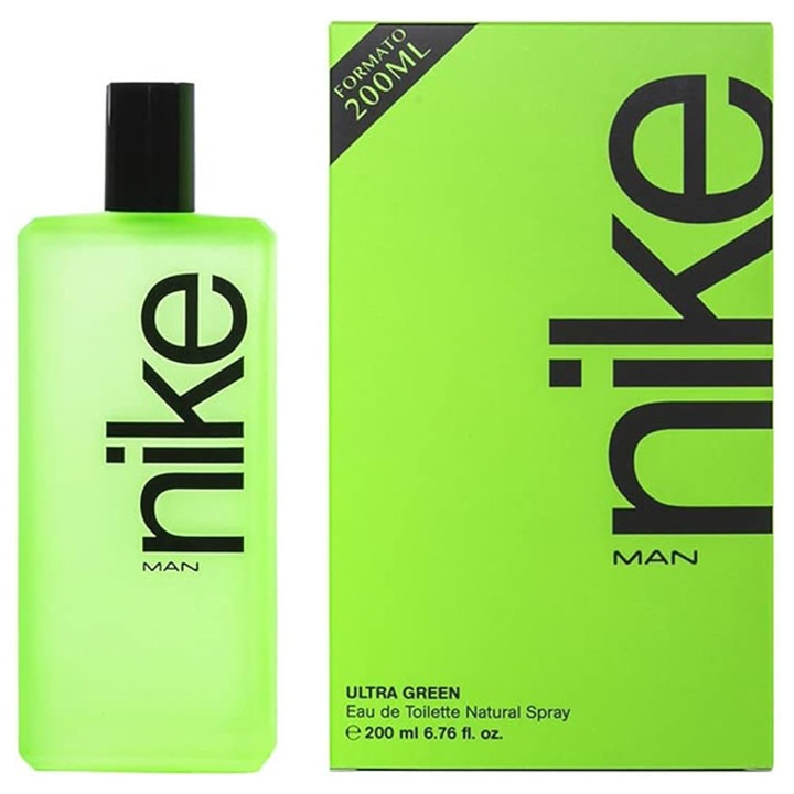 Parfum pentru barbati Nike Man Ultra Green 200 ml, flacon portabil, note verzi si florale