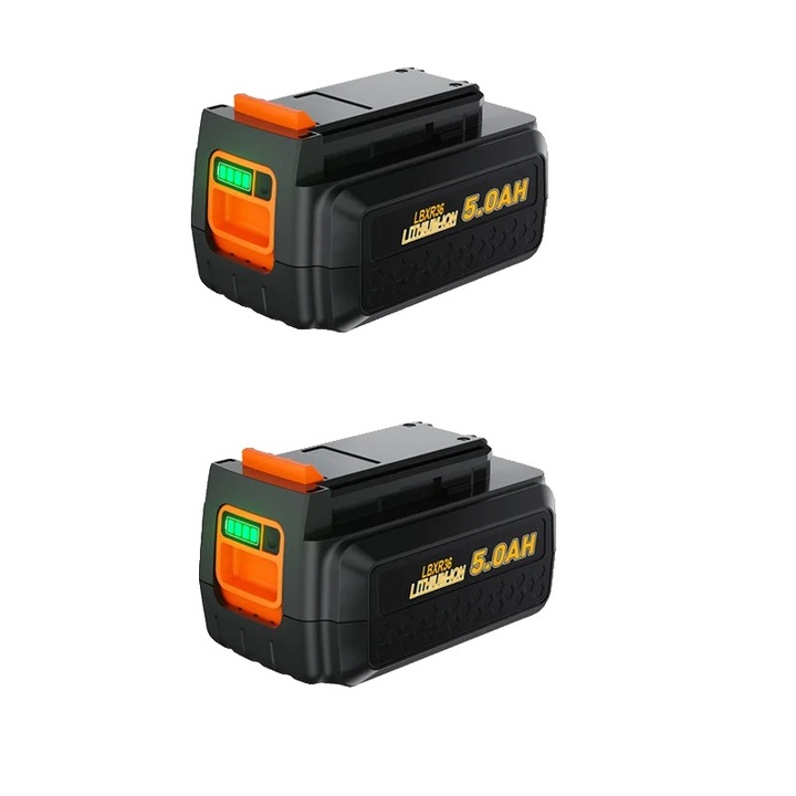 Set baterii de schimb 5000mAh, 2 buc, 40V, compatibile cu mai multe modele