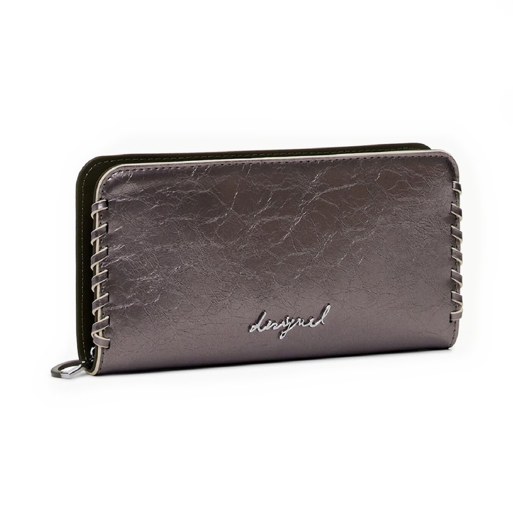 Дамски портфейл, Desigual, серия Capsule Tiny, метално сив