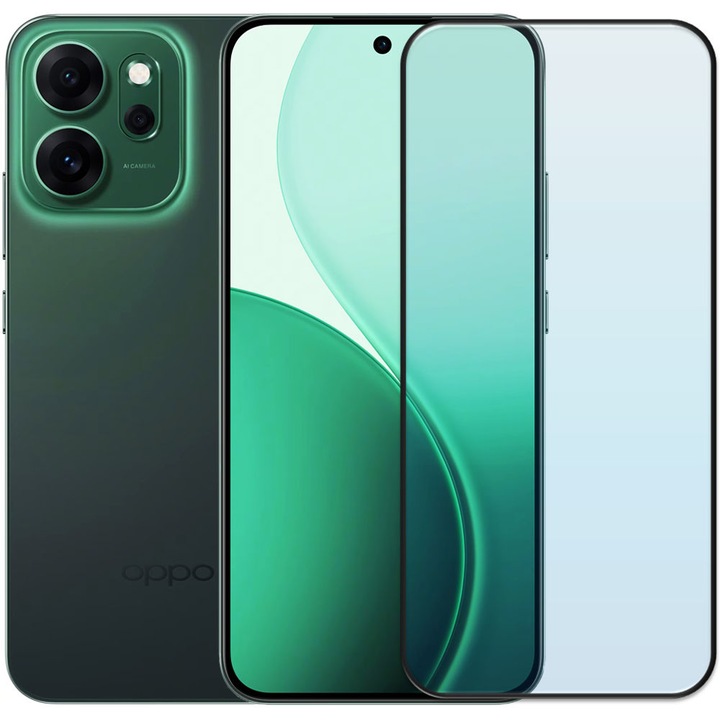 Folie din sticla securizata pentru Oppo Reno 14F, HAMSTERBOX Glass Shield, Protectie completa ecran, Full face, Aplicare rapida, Case Friendly, Transparenta