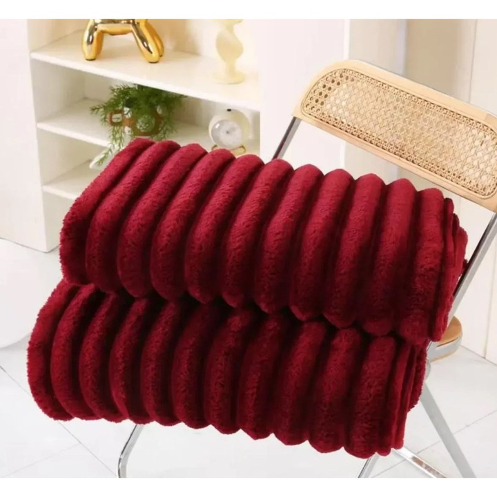 Patură Cocolino Super Elegant Pucioasa, 200x230cm, Rosu, Pufoasă