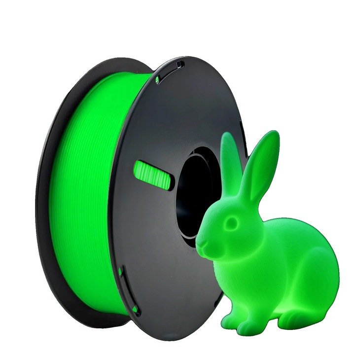 Filament PLA 1.75mm, verde, 1KG, glow-in-the-dark