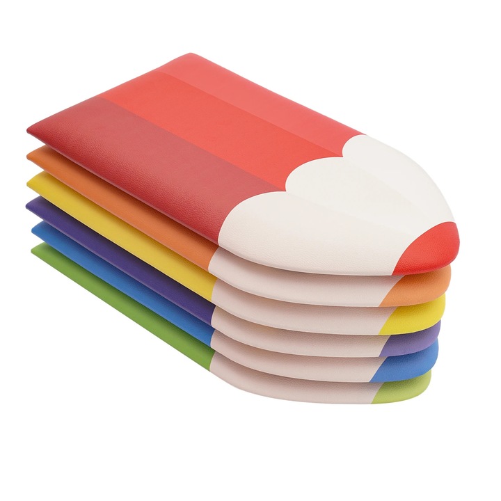 Autocolante de perete in forma de creion, Protectie de perete anti-lovire, Set 6 bucati, Grosime 3 cm, Autoadeziv, Piele, Pentru camera de copii, Multicolor