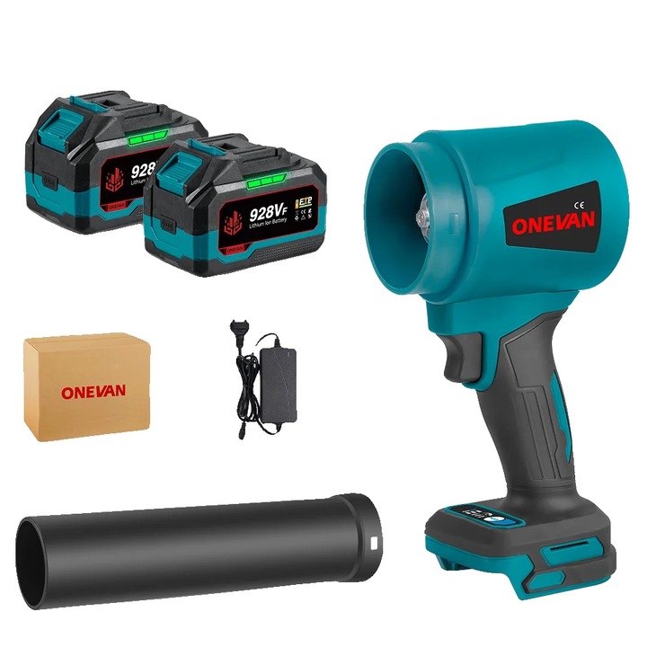 Suflanta electrica Turbo, 4000W, viteza maxima 400 m/s, 2 baterii, priza EU