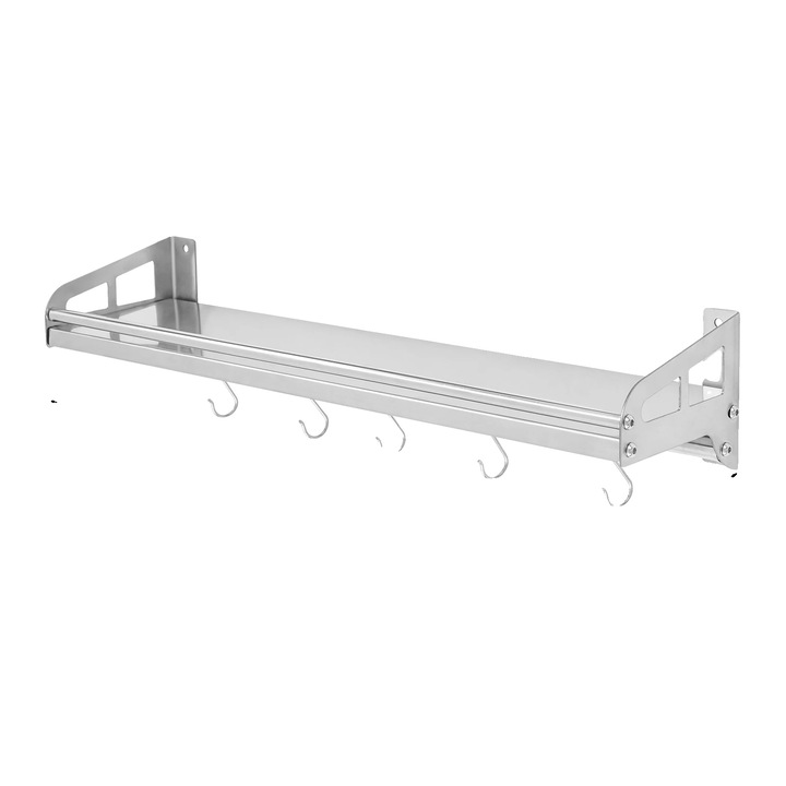 Raft de perete, inox, argintiu, 60x15cm