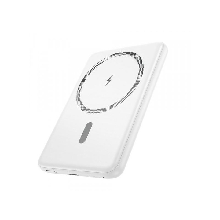 Baterie Externa Wireless HOCO J140A 5000mAh 20W PD + QI 1 x USB-C Alba