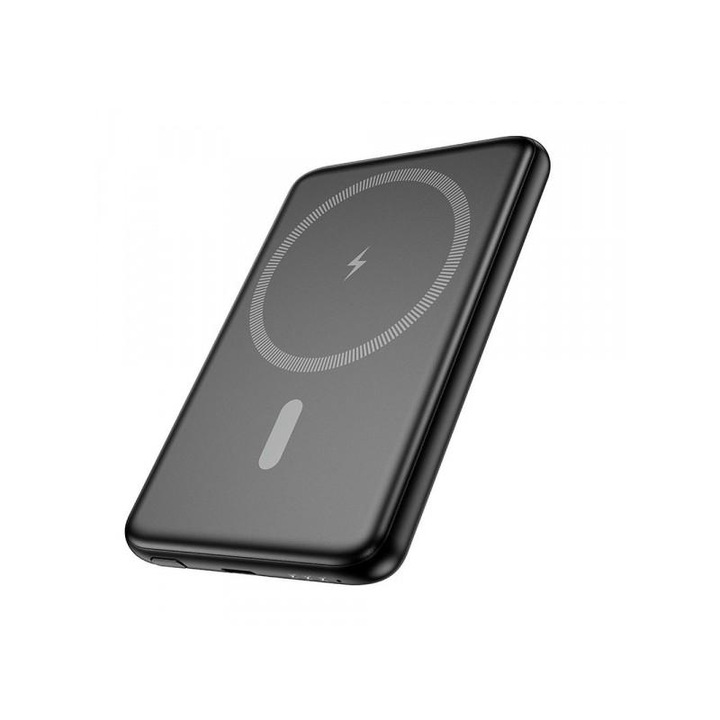 Baterie Externa HOCO Wireless J140A 5000mAh 20W PD + QI 1 x USB-C Neagra