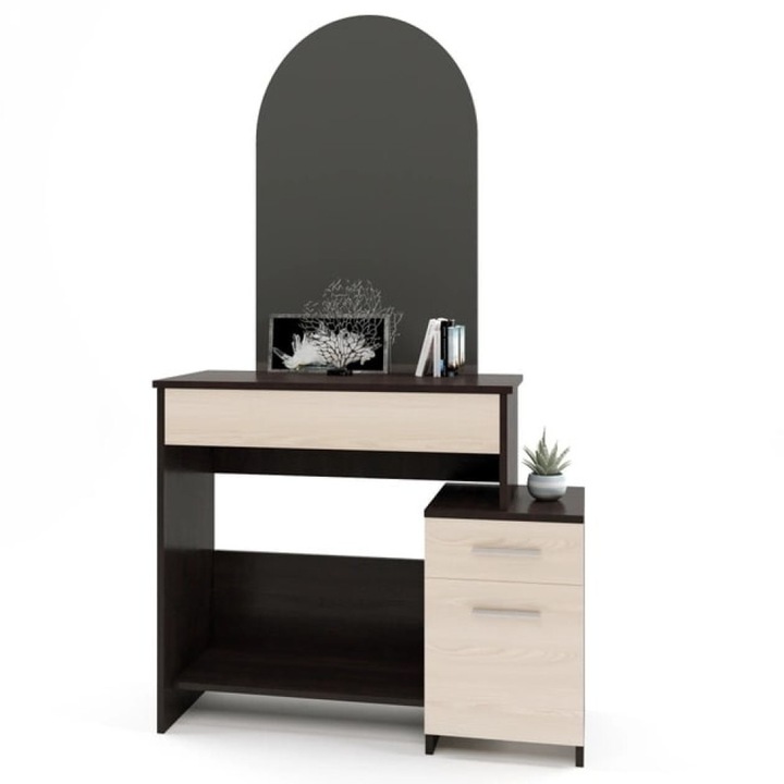 Тоалетка 1, Еверест, Тъмно венге, Млечен дъб, 95 х 35 х 165 см