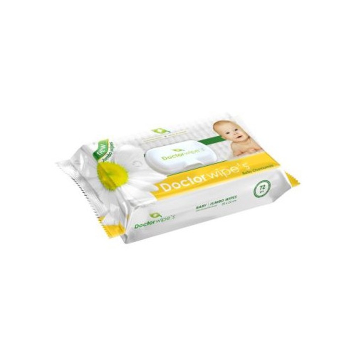 Servetele umede pentru ingrijirea copiilor, Doctor Wipes, cu extract de Musetel, 72 buc