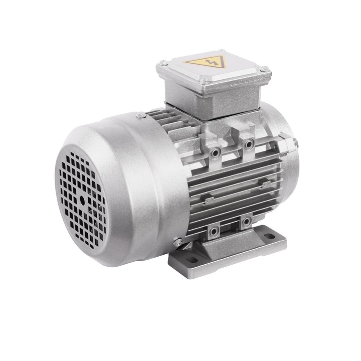 Трифазен електрически мотор, 0.75 kW, ефективност 79.6%, сребрист