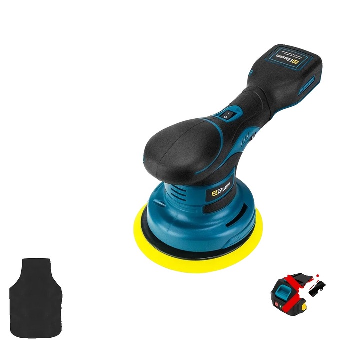Polírozógép, 7000 RPM, vezeték nélküli kialakítás, 150 mm, akkumulátor és töltő nélkül
