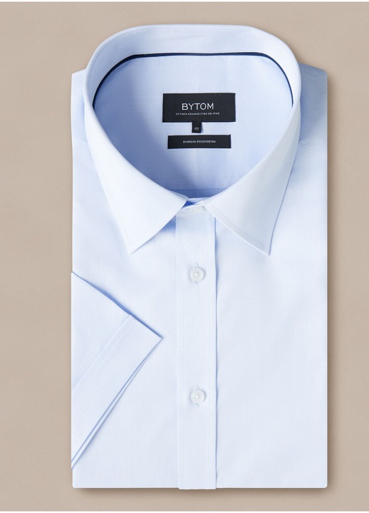 Camasa bytom, albastra, maneca scurta, guler KENT, bumbac, 43 EU