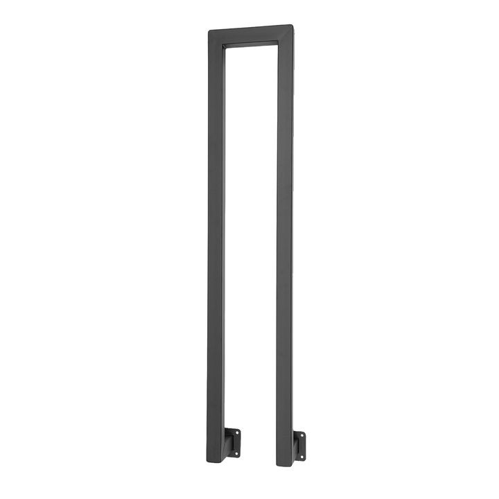 Balustrada pentru scari, constructie din fier durabil, design in forma de N, neagra, 33.46 inch