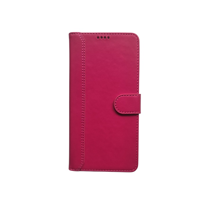 Husa compatibila cu Samsung Galaxy A71, toc Roz Design Clasic, imitatie din piele