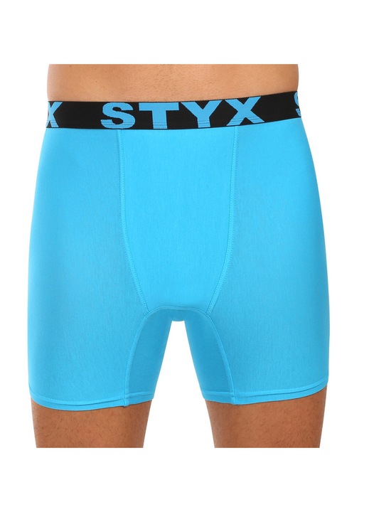 Boxeri barbatesti Styx, lungi, elastici, bumbac/modal, albastru