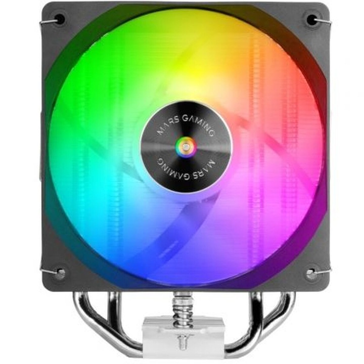 Ventilator PC Mars Gaming MCPUX4ARGB, 12cm, negru, LED multicolor, 12x12x2,5cm