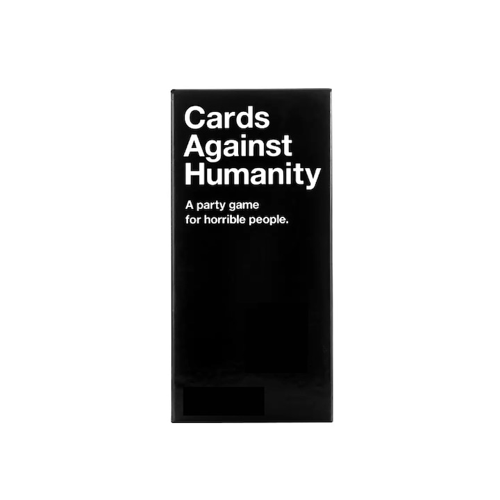 Joc de societate Cards Against Humanity, Rqiurpn, International Edition, set cu 500 carti albe si 100 carti negre, 2-10 jucatori, 10.5x22x7cm