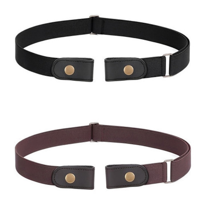 Set 2 curele elastice pentru copii, TREXORA, 65-110cm, negru, maro