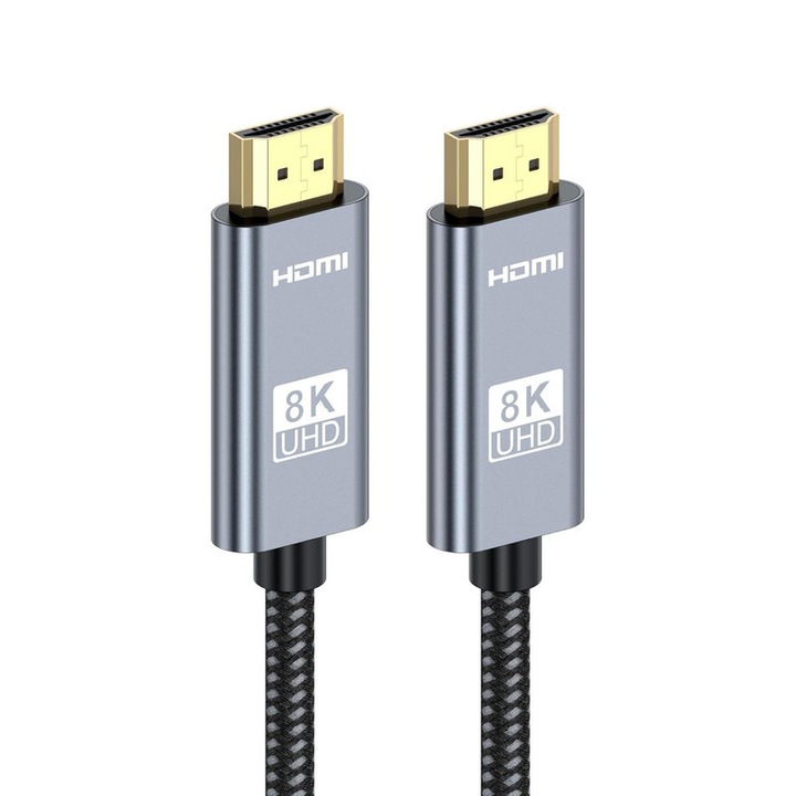 Кабел HDMI TOIITKQ 2.1 8K 7м сребрист оплетен